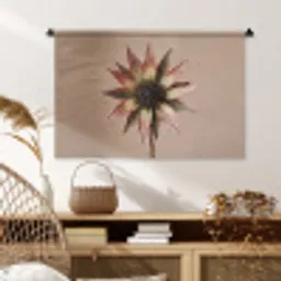 Droogbloem - Protea - Vintage - Beige - Rustiek Wandkleed katoen middel -sfeer5