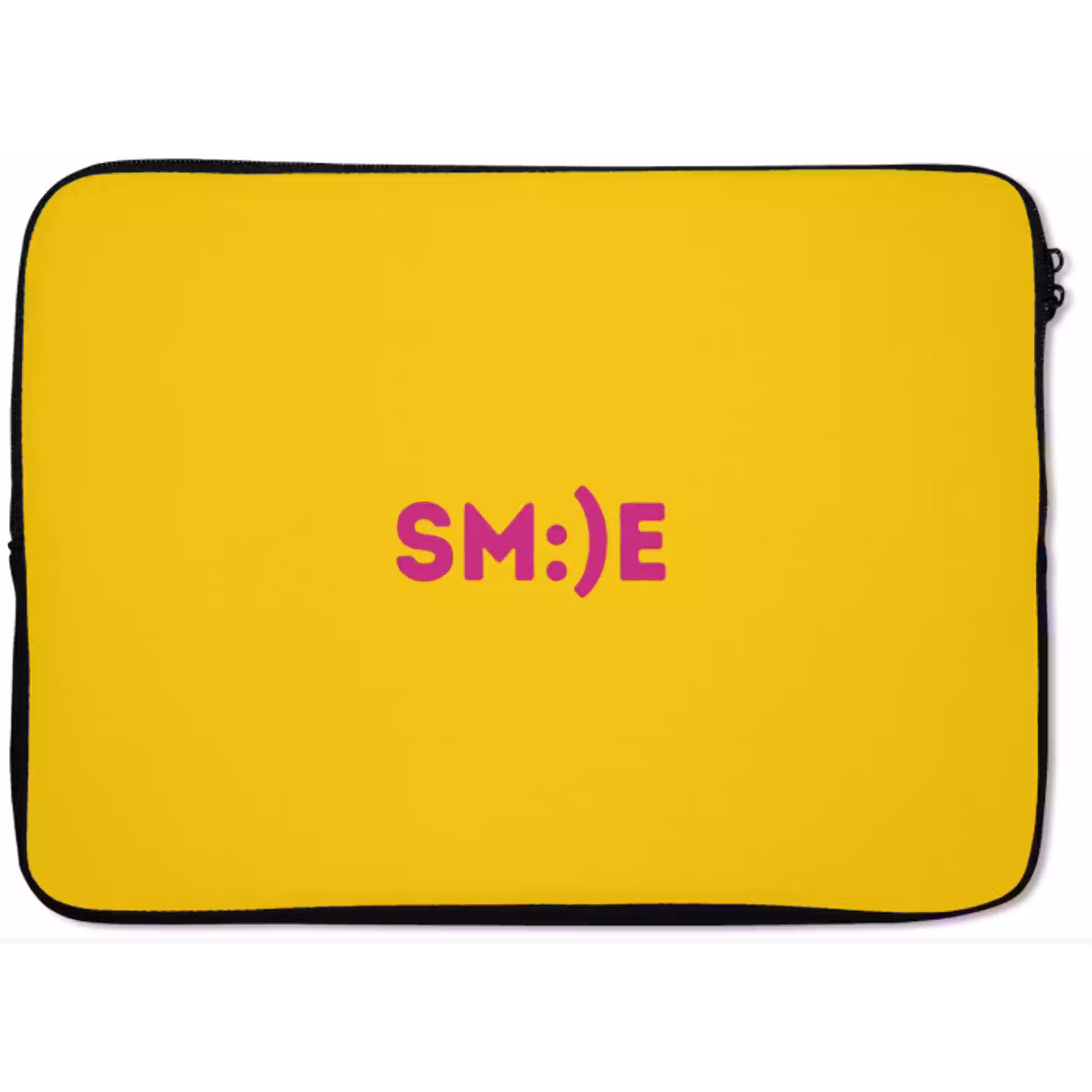 Smile - Roze - Geel laptophoes neopreen klein -zkaufland3dotto