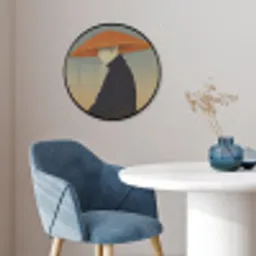 Minimalistisch - Silhouet - Oranje Fotolijst rond zonder passe partout klein -sfeer2