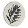 Palmblad - Subtiel - Groen - beige Akoestische PET Vilt - Rond klein -3d