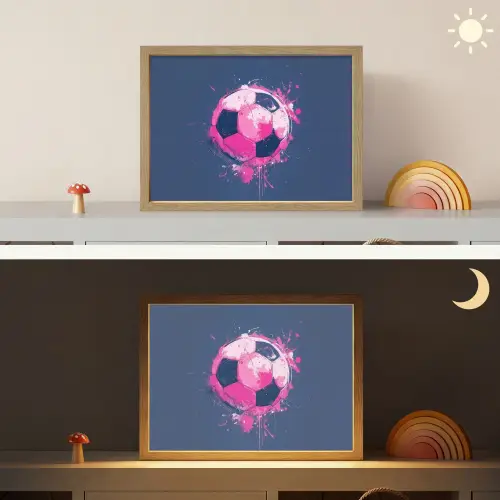 Abstract - Voetbal - Spatten - Roze Light Box met batterij (Wandlamp kind) middel -sfeer3_kind