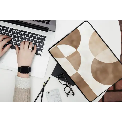 Snijdende cirkels - Overlappende vlakken laptophoes neopreen klein -bureau