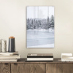 Meer - Dennen - IJs - Winter - Rustgevend plexiglas 5mm klein -sfeer1