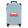 Rode auto blauwe achtergrond NBS - Handbagage koffer - Unisex middel -productfoto_recht