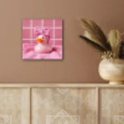 Badeend -Strik - Roze aluminium wit klein -sfeer4