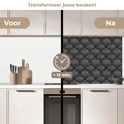 Waaier - Motief - Grijs keuken achterwand 2 middel 871 -voor-na2_NL