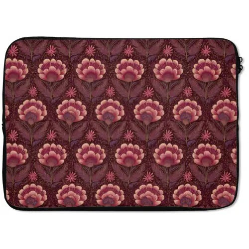 Bloemen - Waaier - Paars laptophoes neopreen klein 279 -zkaufland3dotto