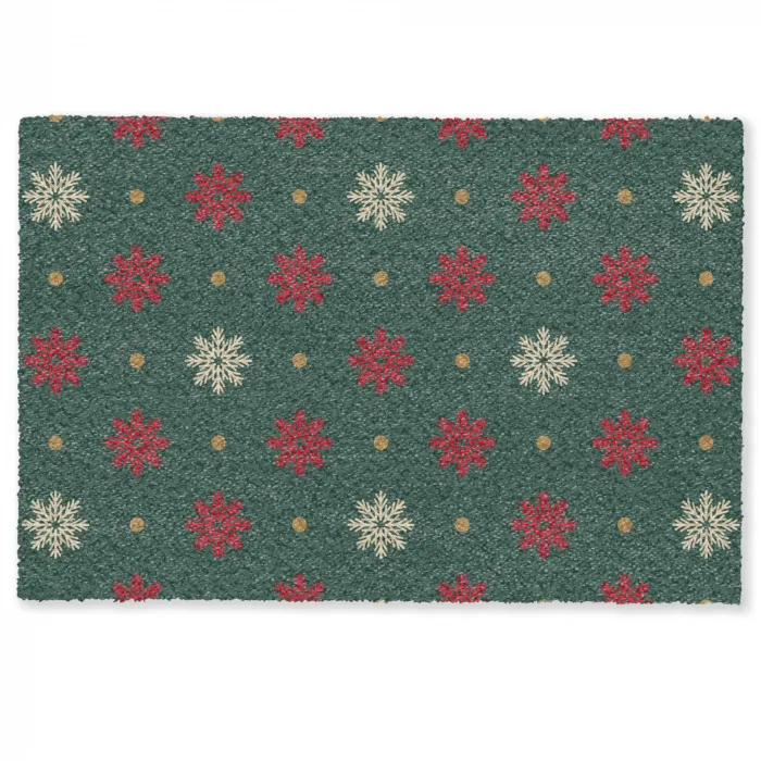 Illustratie - Sneeuwvlokken - Groen Deurmat klein 898 -zkaufland3d