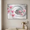 Bloemen - Tunnel - Abstact - 3D effect Textielframe zwart klein -sfeer2