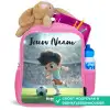 Jongen - Voetbal - Stadion - Zonlicht Kinderrugzak - Roze middel -inhoud_NL