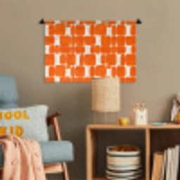 Patroon - Retro - Oranje Wandkleed katoen klein 269 -wsfeer4_kind