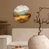 Landschap - Illustratie - Natuur Wandcirkel kunststof plaat 5mm dik klein -sfeer1