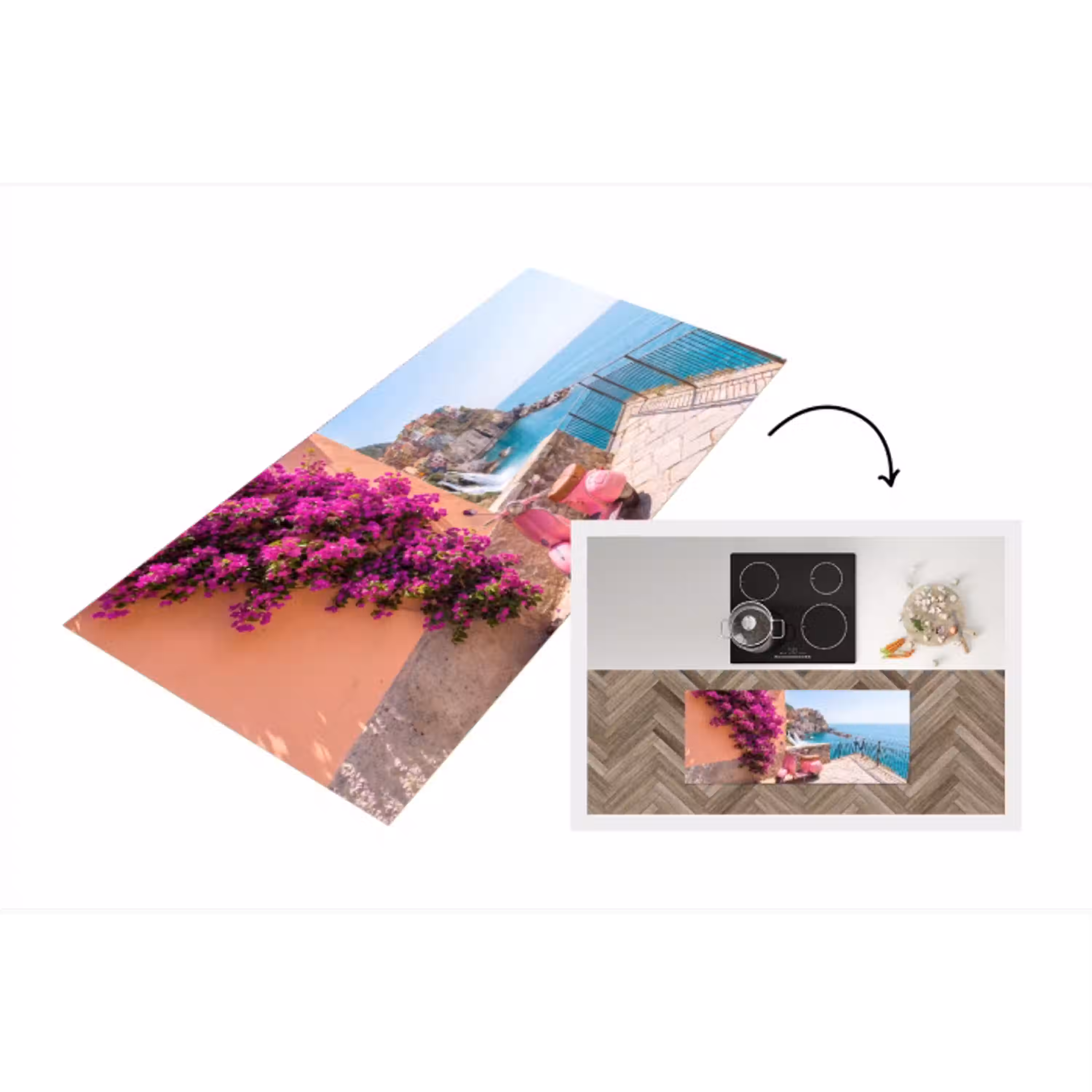 Voertuig - Roze - Kust - Zomer - Reizen Keukenloper - keukenmat middel -3d