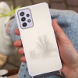 Boom - Mist - Sneeuw - Winter - Minimalistisch Hoesje Samsung Galaxy A52 5G met koord klein -sfeer3