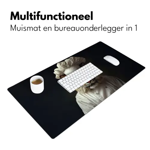 Tijger - Kokskleding - Bruin Muismat XXL klein -sfeer4