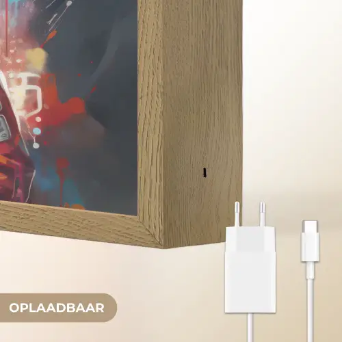 Panda - Jas - Graffiti - Oranje Light Box met batterij (Wandlamp) middel -USP_websiteoplaadbaarNL