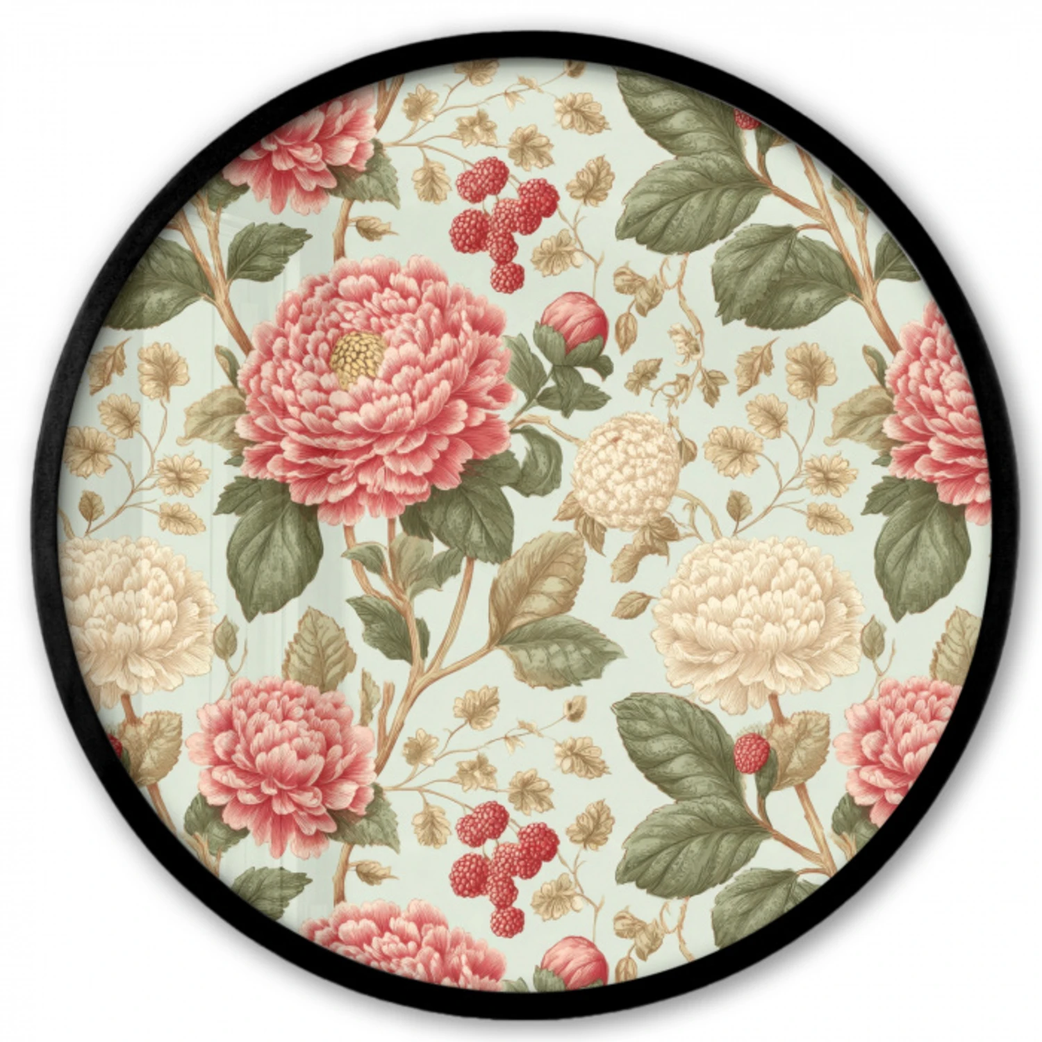 Klassiek - Botanisch - Veelkleurig Fotolijst rond zonder passe partout klein 856 -3d