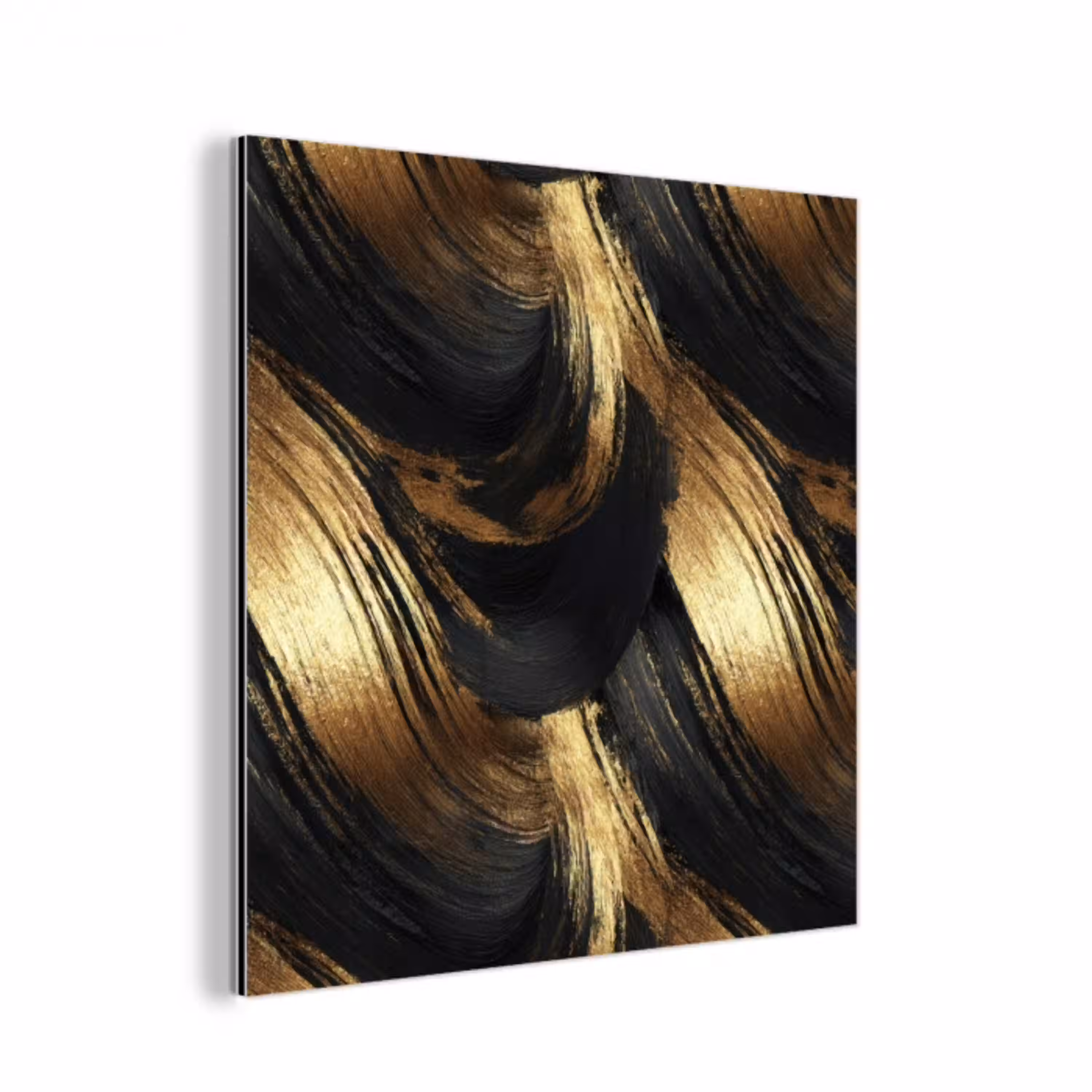 Verfstreken - Abstract - Goud - Zwart aluminium wit klein 46 -3d
