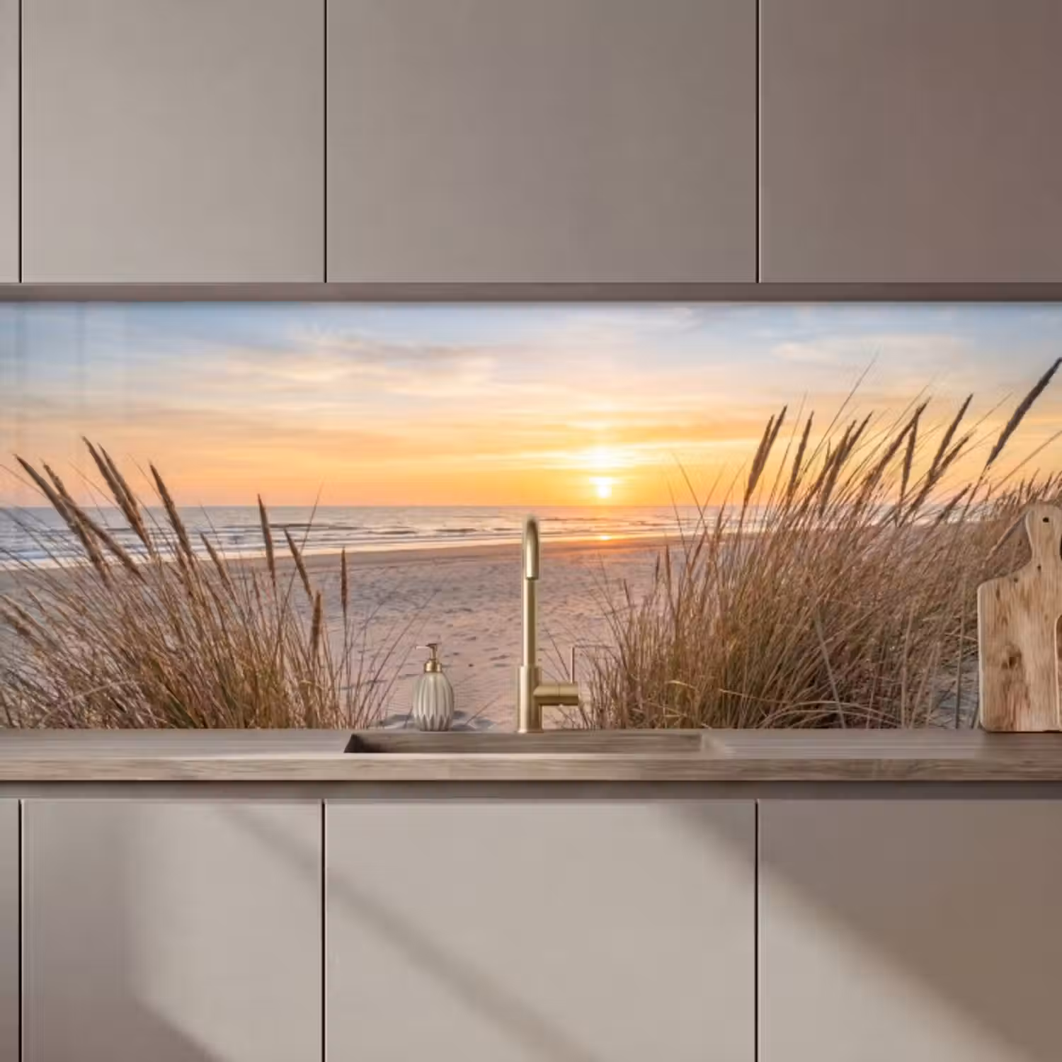 Küchenrückwand - Sonnenuntergang - Dünen - Meer