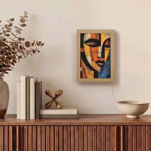 Abstract - Portret - Kleurvakken Light Box met kabel (Tafellamp) klein -sfeer2