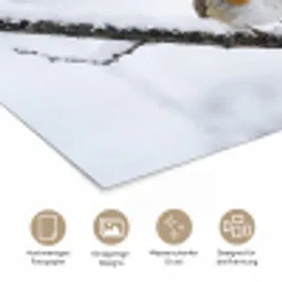 Roodborstje - Tak - Sneeuw - Winter - Levendig poster papier klein -tcloseup_DE