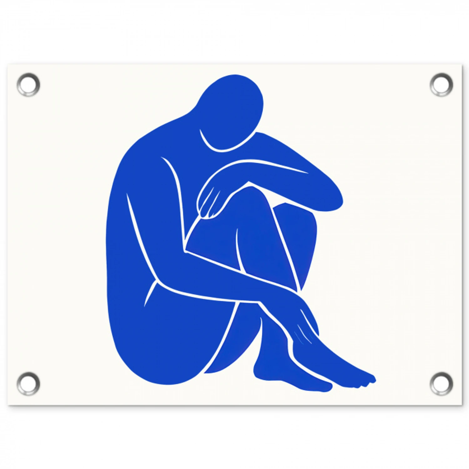 Lichaam - Abstract - Blauw tuinposter los doek klein -3d