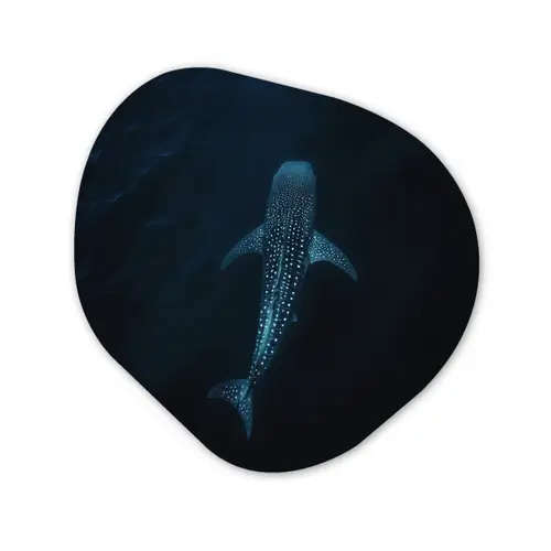 Oceaan - Walvishaai - Donkerblauw - Vlekken Wandcirkel Organisch Plexiglas middel -3d