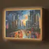 Auto - Skyline - Zon - Blauw Light Box met batterij (Wandlamp) middel -z3d_website