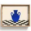 Vaas - Blauw - Geblokt - Modern Dienblad Rechthoek middel -z3d_shopping