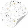 Terrazzo - Patroon - Wit - Neutraal Wandcirkel behangsticker klein 186 -3d