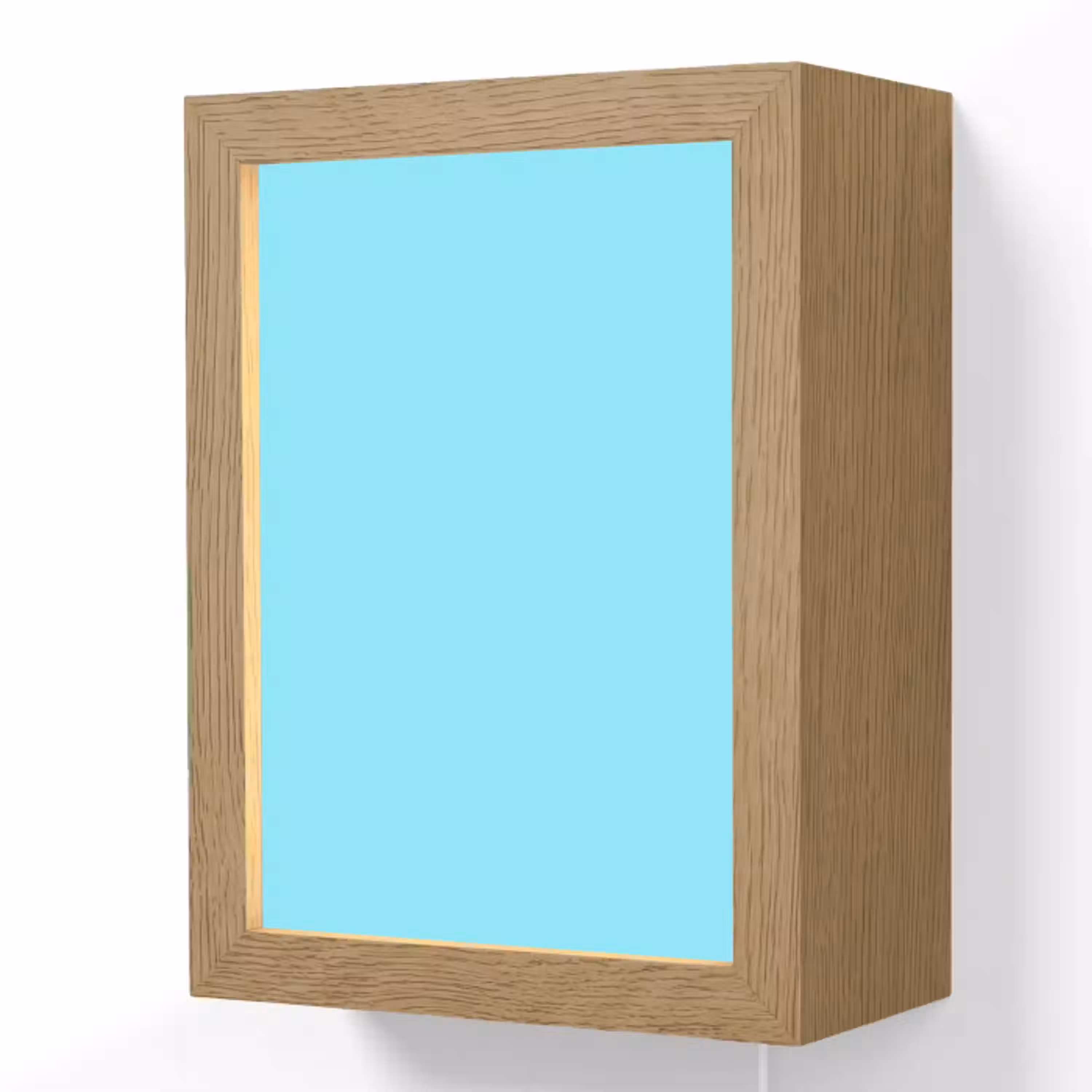 Electric - Cyan - Blauw Light Box met kabel (Wandlamp) klein 929 -3d