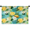 Citroen - Bloemen - Bruisend - Water Wandkleed katoen klein 269 -zz3d
