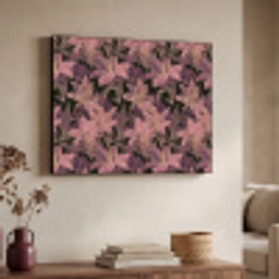 Lelies - Patroon - Paars - Goud Textielframe zwart klein 947 -sfeer3