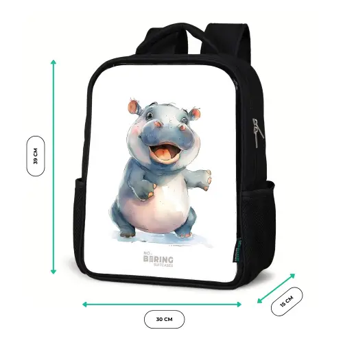 Baby nijlpaard Rugzak - Zwart middel -productfoto_formaten