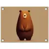 Beer - Minimalistisch - Bruin tuinposter los doek klein -3d