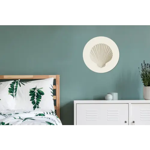 Schelp - Minimalistisch - Wit Wandcirkel aluminium klein -slaapkamer