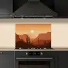 Landschap - Woestijn - Cactussen - Zon keuken achterwand spatscherm klein -sfeer1