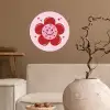 Bloem - Roze - Hartjes Wandcirkel behangsticker klein -sfeer1