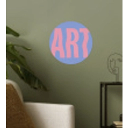 Art - Roze - Blauw Wandcirkel behangsticker klein -sfeer2