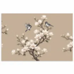 Oosters - Vogels - Beige poster papier klein -3d