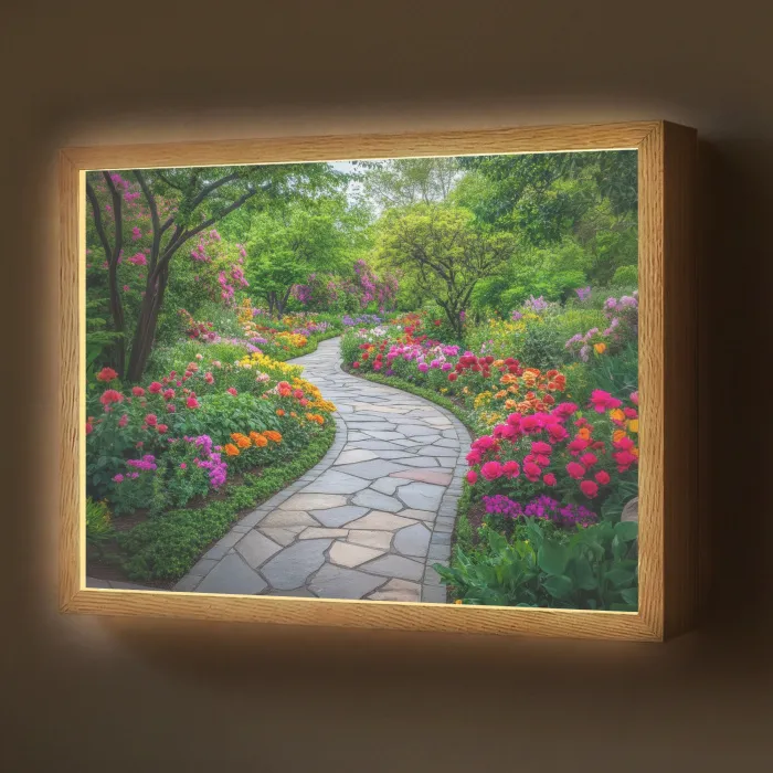 Park - Bloemen - Tuin Light Box met batterij (Wandlamp) middel -z3d_website