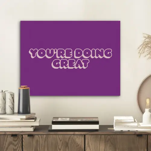 You're doing great - Paars - Bubble letters PET vilt klein -sfeer1