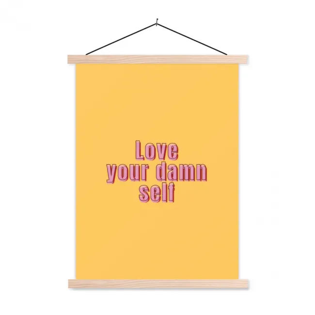 Hanging Poster - Love yourself - Pink - Yellow