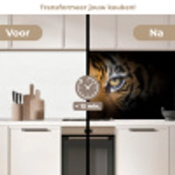 Tijger - Zwart - Dier keuken achterwand 2 middel -voor-na2_NL