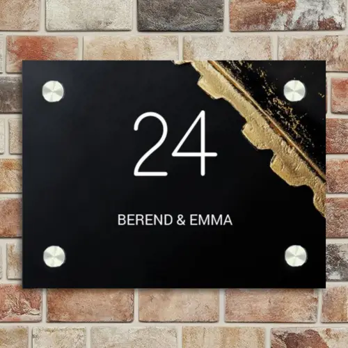 Gouden hoek - Klassiek Naambord Rechthoek middel -sfeer3
