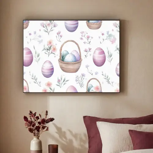 Bloemen - Paaseieren - Patroon Textielframe - compleet frame klein -sfeer1