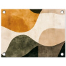 Vormen - Okergeel - Abstract tuinposter los doek klein -3d
