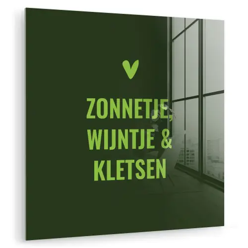 Donkergroen - Quote - Zon - Zomer plexiglas 5mm klein -zzzproduct_nieuw