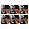 Mond - Golven - Regenboog onderzetter kurk middel -3d