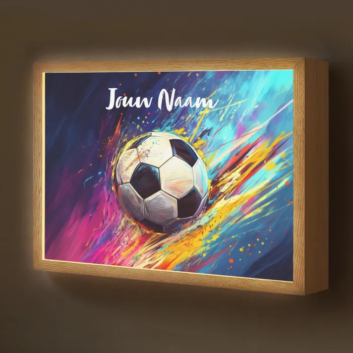 Neon - Voetbal - Kleurrijk Light Box met batterij (Wandlamp kind) middel -z3d_website